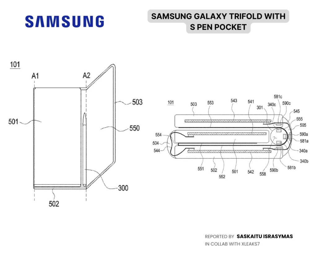 Paten Samsung Ungkap Slot S Pen Di Engsel TriFold 2, Cerdas Tapi Berisiko Merusak Layar