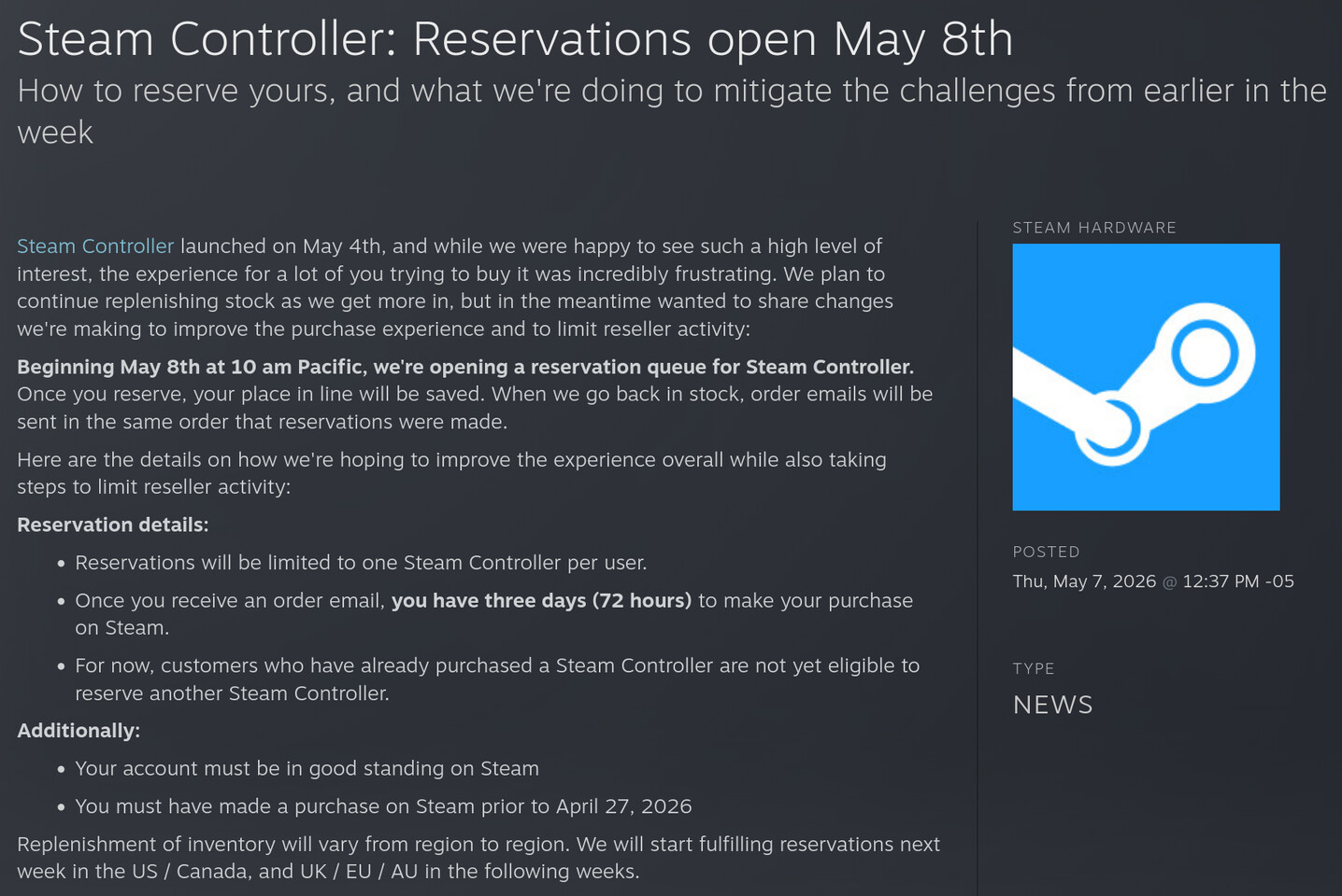 Steam Client Baru Benahi Trackpad Steam Controller, Sinkronisasi Konfigurasi Kini Lebih Stabil