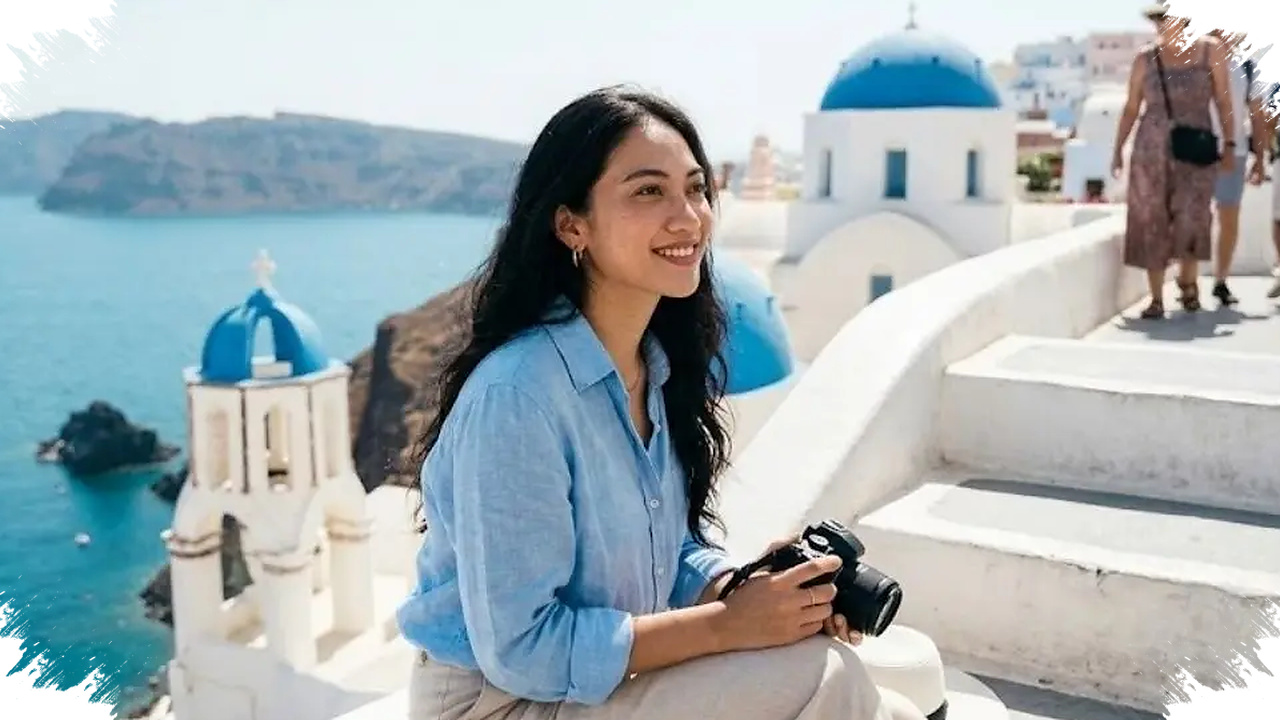 6 Prompt Gemini AI Bikin Foto Liburan Di Santorini Terlihat Natural, Wajah Tetap Asli