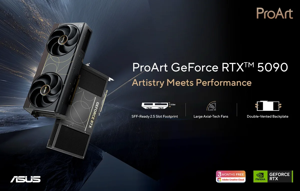ASUS Pangkas RTX 5090 Jadi 2,5 Slot, Monster AI 32 GB VRAM Masuk Casing Sempit