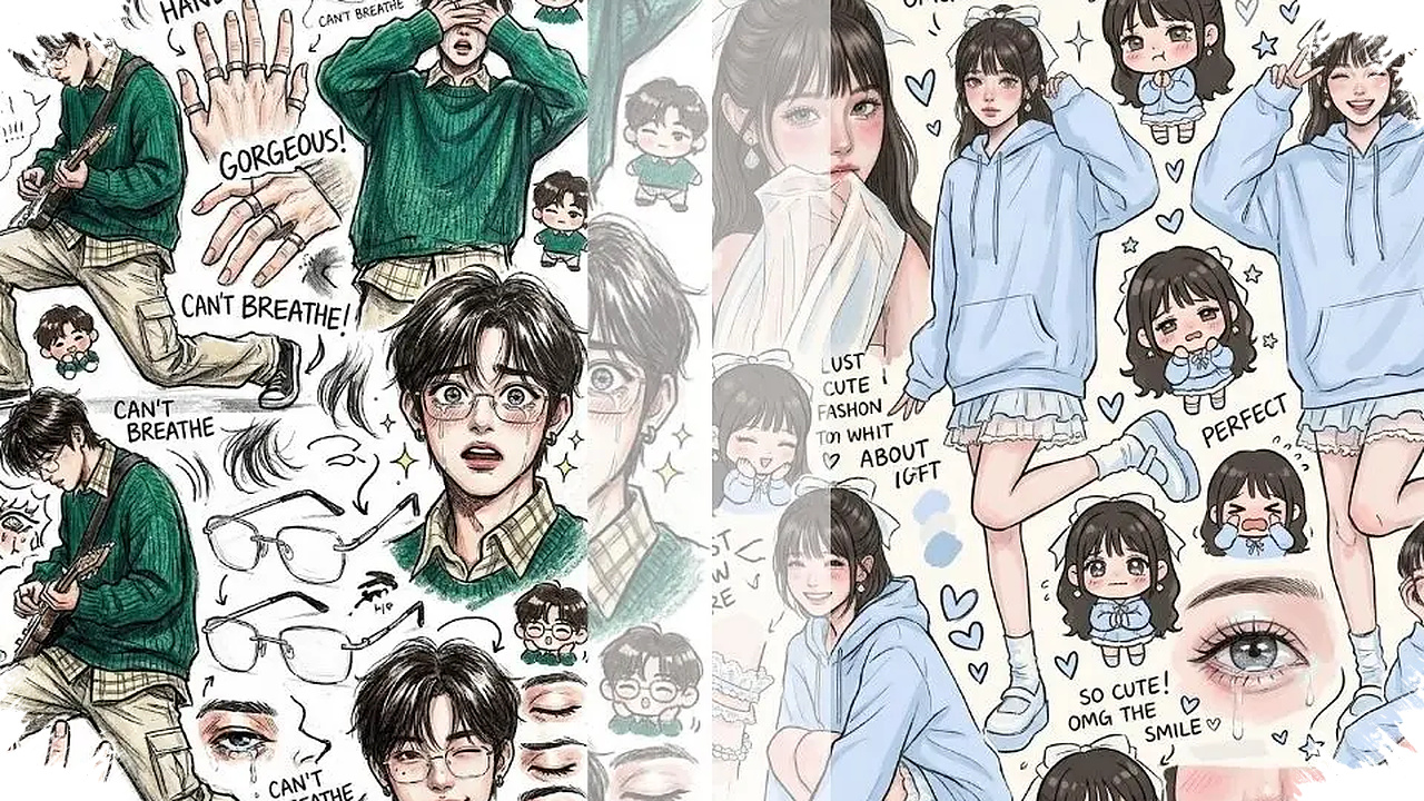 Prompt Gemini AI Sketchbook Lucu, Hasilnya Hangat, Berantakan, dan Penuh Karakter