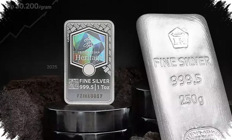 Perak Antam Balik Menguat, Naik 6,74 Persen di Akhir Pekan