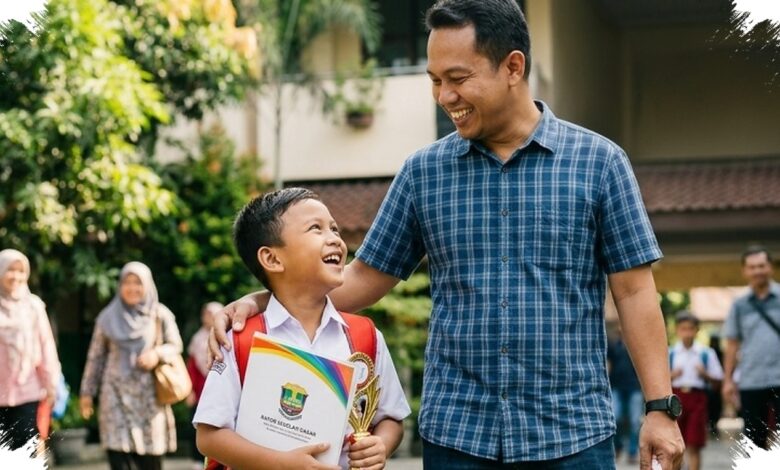 Kehadiran Ayah Saat Ambil Rapor, Ternyata Jadi Bekal Penting Anak Menyambut Sekolah