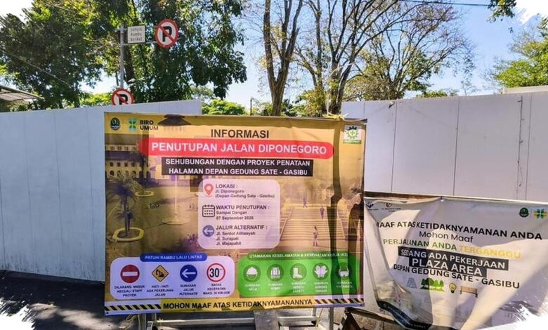 Jalan Diponegoro Ditutup Permanen, Skema Lalu Lintas di Sekitar Gedung Sate Berubah Total